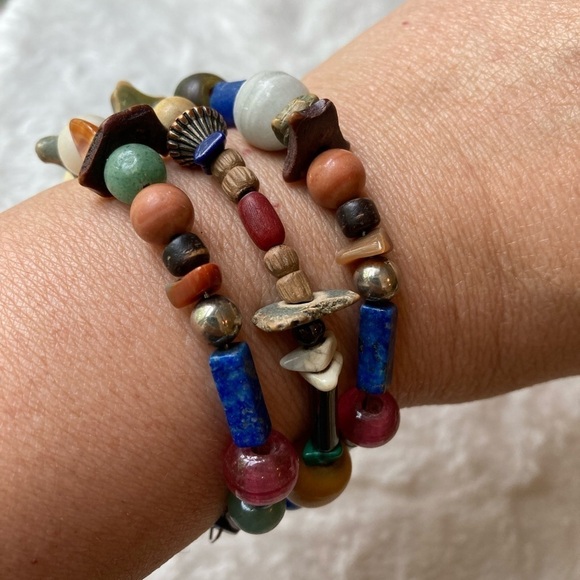 Wrap Around Coil‎ Beaded Bracelet - Picture 2 of 3